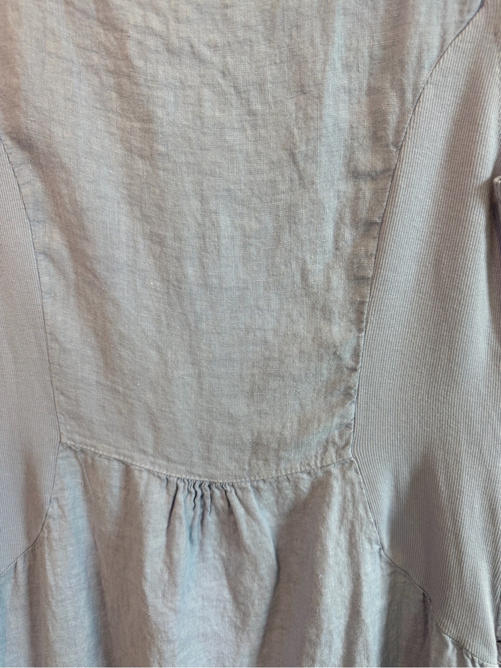 Lina Tomei Sequin & Embroidered 100% Linen Blue Dress size Large - Picture 8 of 10